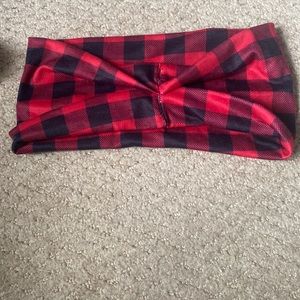 Red and black plaid The Be Brand headband